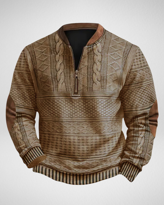 Heren Half-Zip Gebreide Trui – Zacht Comfort – Casual & Dagelijks